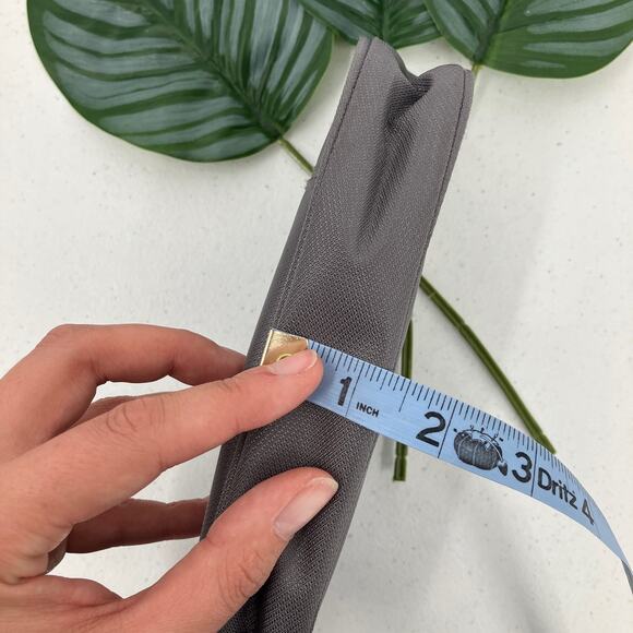 Rectangle Gray Orange Rip Stop Small Zip Travel Make Up Toiletry Cosmetic Bag - Picture 7 of 9